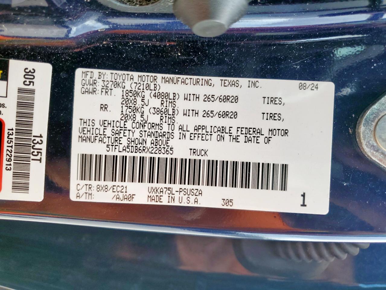 TOYOTA TUNDRA CREWMAX SR