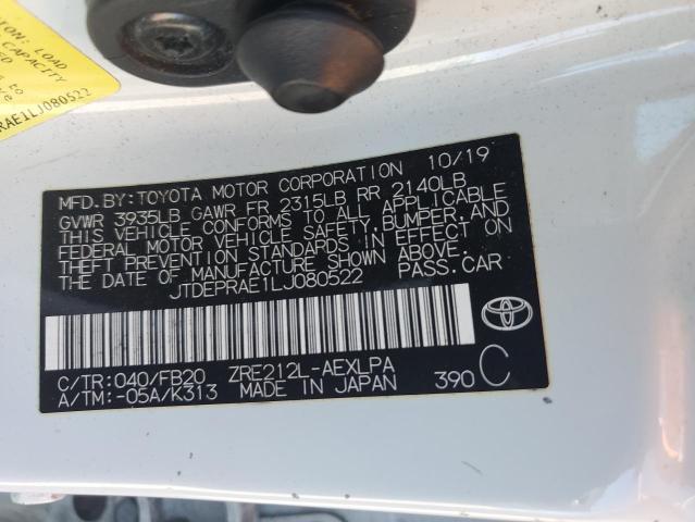 2020 TOYOTA COROLLA LE - JTDEPRAE1LJ080522