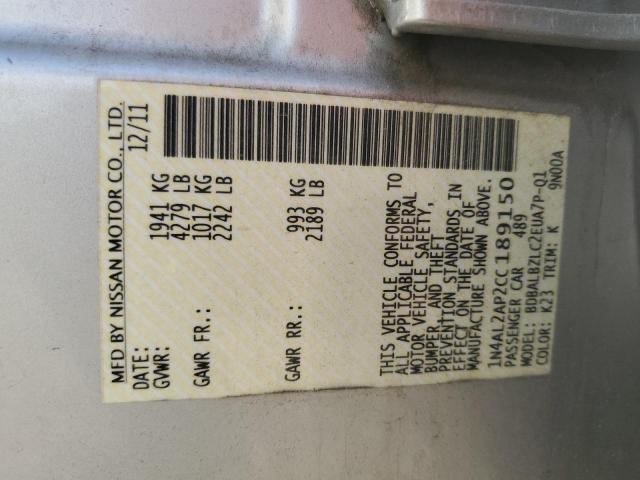 2012 NISSAN ALTIMA BAS #3302908104