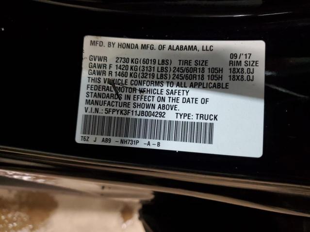 2018 HONDA RIDGELINE #3284708964