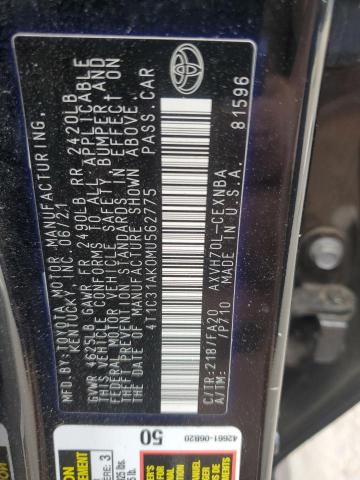 2021 TOYOTA CAMRY LE #3287457993