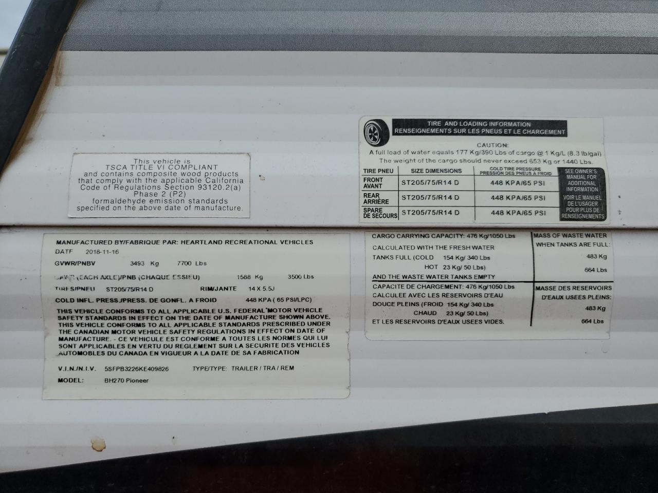 Lot #3287429020 2019 HEAR NORTH COUN