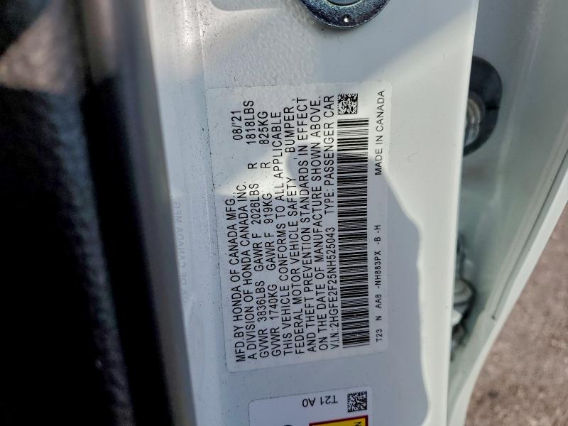 2022 HONDA CIVIC LX #3297957809