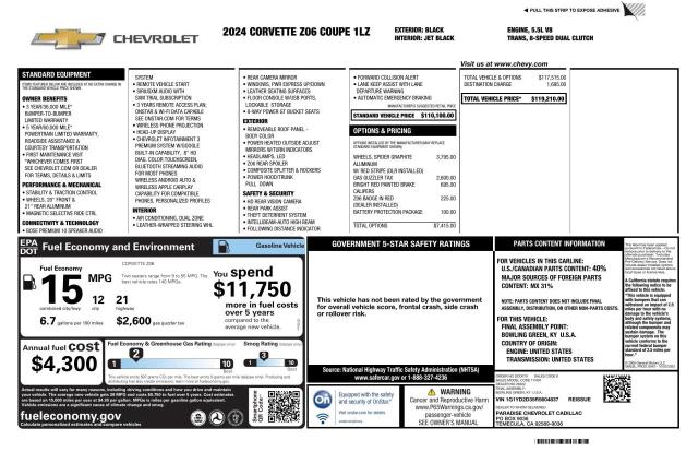 2024 CHEVROLET CORVETTE Z 1G1YD2D35R5604837