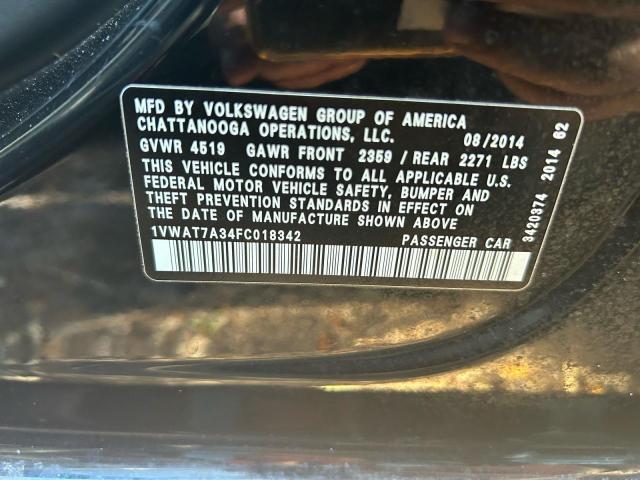 2015 VOLKSWAGEN PASSAT S #3287314001