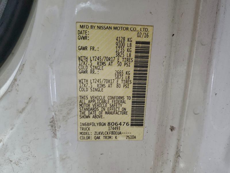 2016 NISSAN NV 2500 #3316788446