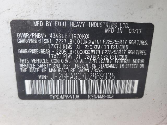 2013 SUBARU XV CROSSTR #3286137905