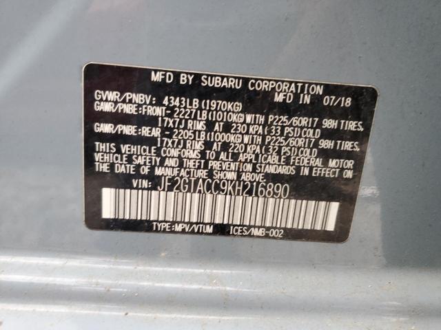 2019 SUBARU CROSSTREK #3296085837