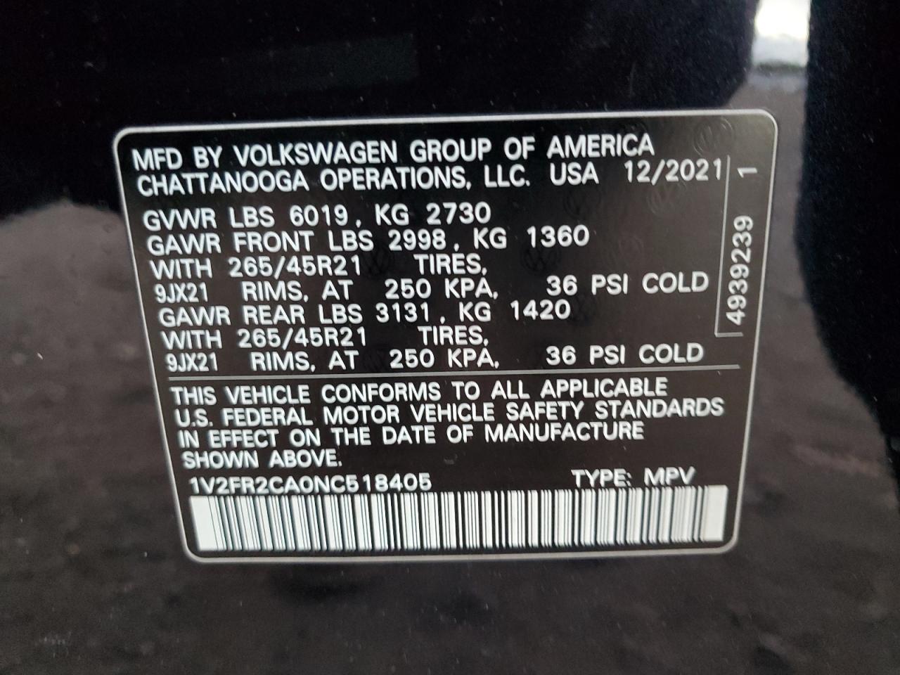 VOLKSWAGEN ATLAS SEL PREMIUM R-LINE