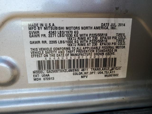 2015 MITSUBISHI OUTLANDER 4A4AR4AU0FE003732