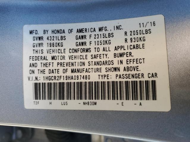 2017 HONDA ACCORD SPO #3301748398