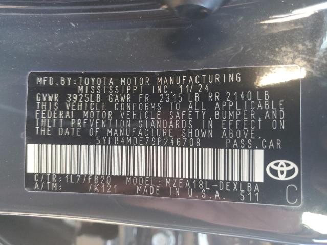 2025 TOYOTA COROLLA LE #3294502508