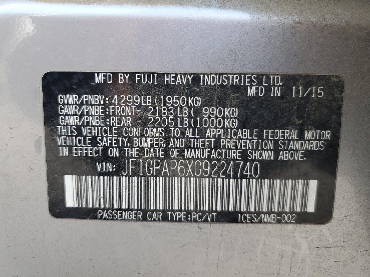 SUBARU IMPREZA SPORT PREMIUM