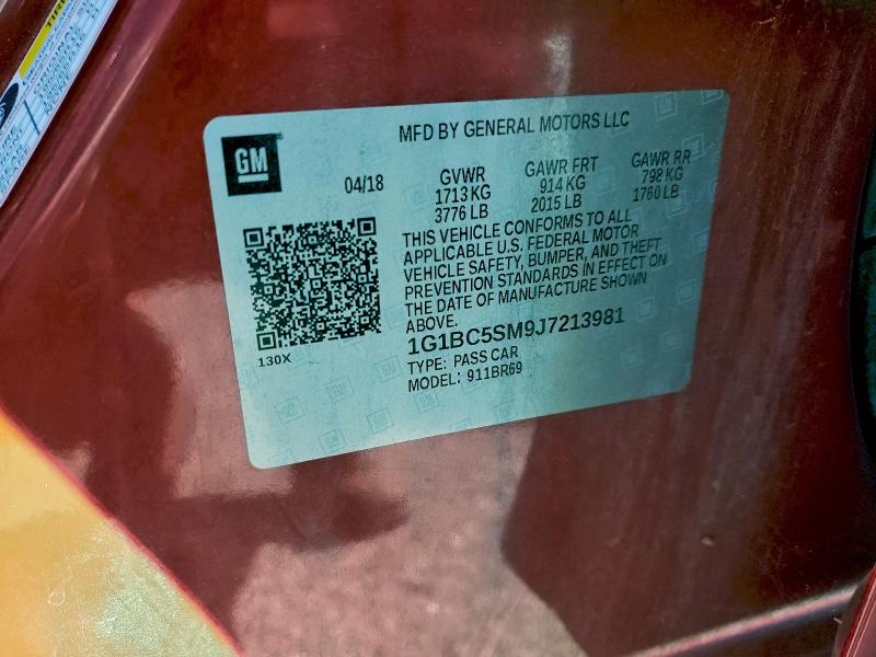 2018 CHEVROLET CRUZE LS #3298240031