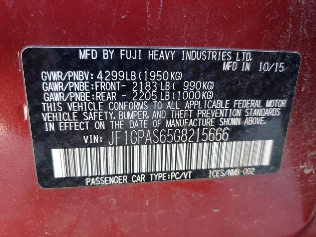 2016 SUBARU IMPREZA SP #3294411493