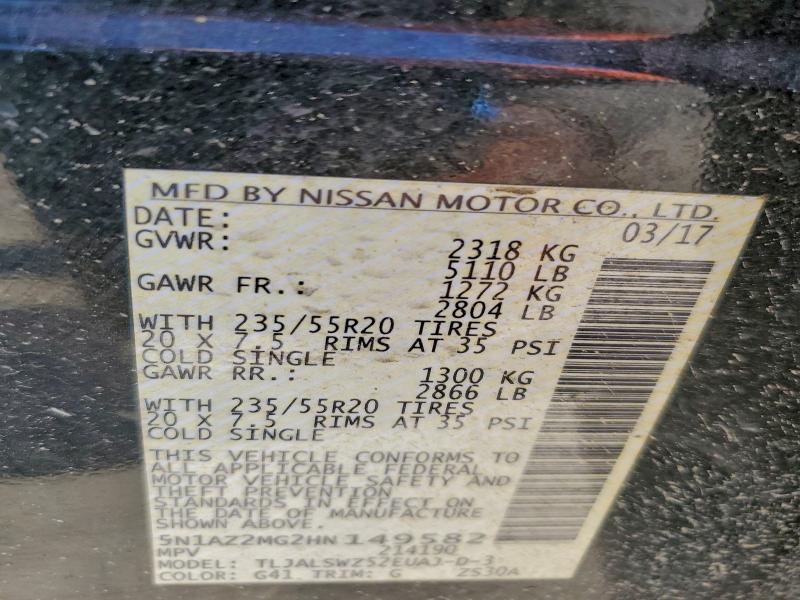 2017 NISSAN MURANO S - 5N1AZ2MG2HN149582