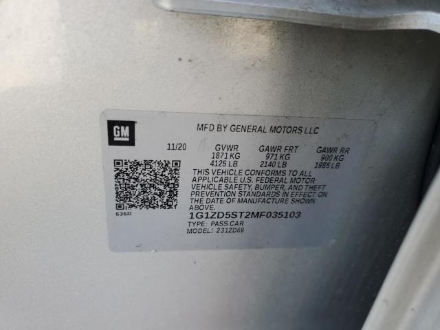 2021 CHEVROLET MALIBU LT #3304760920