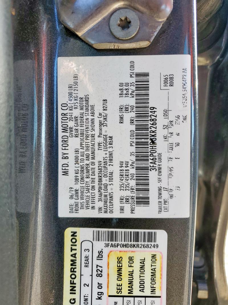 2019 FORD FUSION SE #3305655775