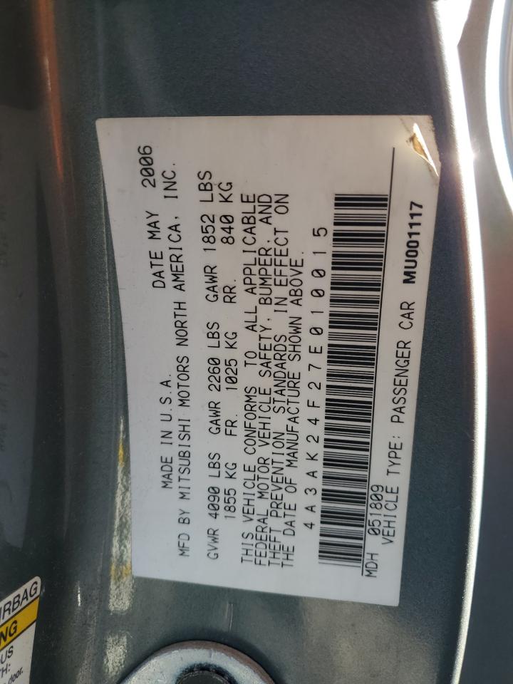 Lot #3280719611 2007 MITSUBISHI ECLIPSE GS