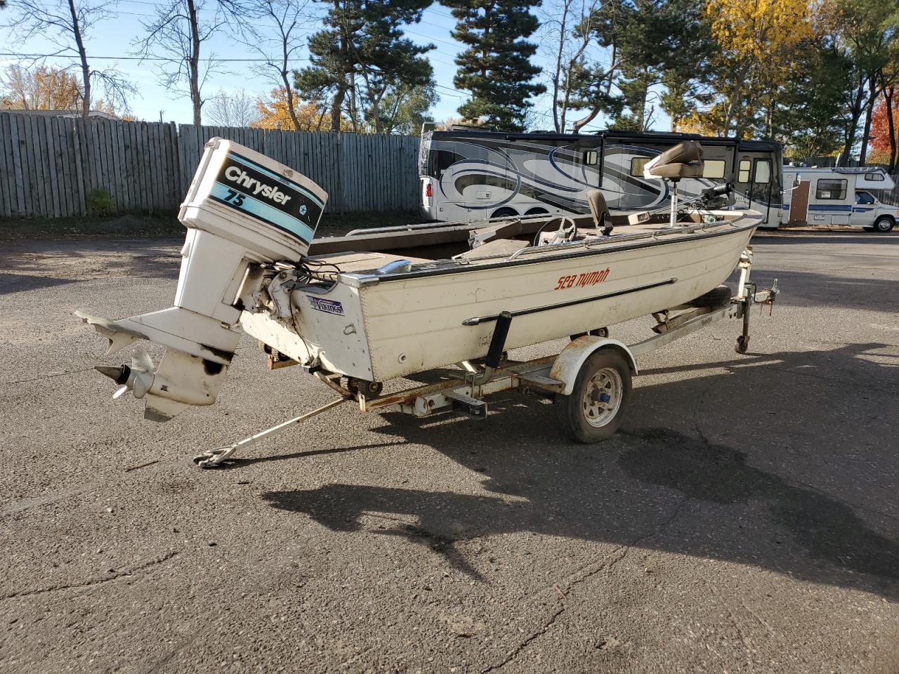 Lot #3291376150 1978 SEA NYMPH BOAT W/TRL