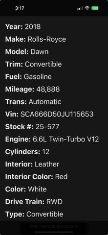 2018 ROLLS-ROYCE DAWN #3281573390