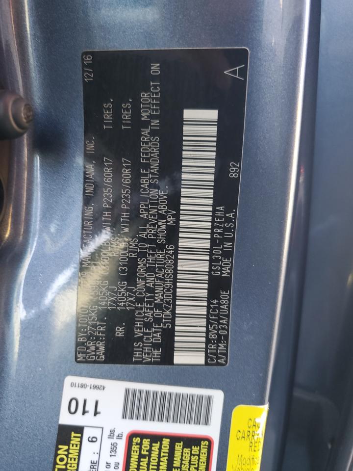 Lot #3304889536 2017 TOYOTA SIENNA LE