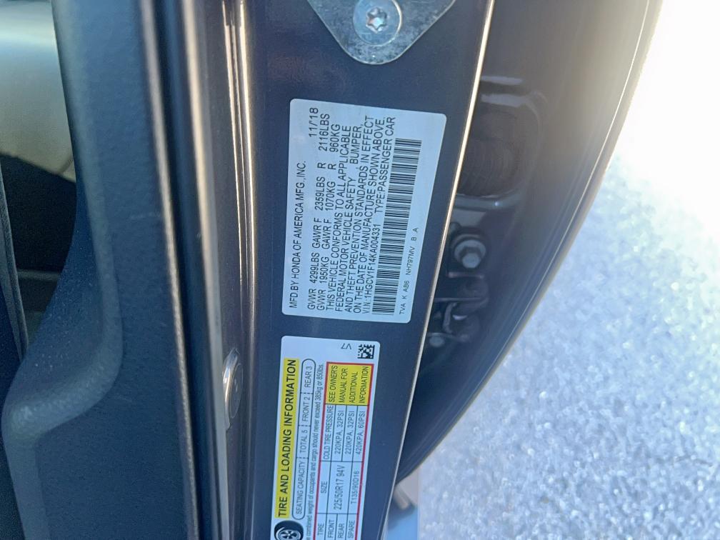 2019 HONDA ACCORD LX #3287588065