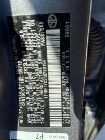 2017 TOYOTA CAMRY LE #3281392009