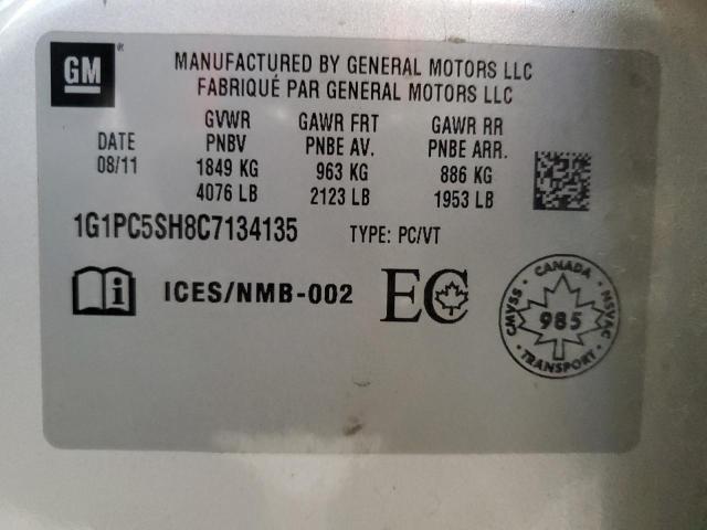 2012 CHEVROLET CRUZE LS - 1G1PC5SH8C7134135