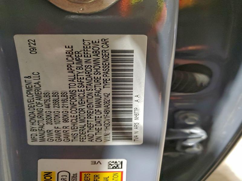 2022 HONDA ACCORD SPO #3301940455