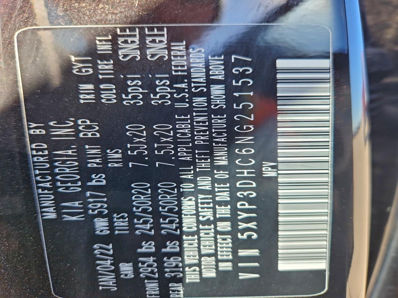 Lot #3303869704 2022 KIA TELLURIDE