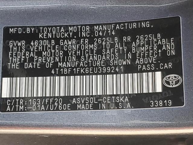 2014 TOYOTA CAMRY L - 4T1BF1FK6EU399241