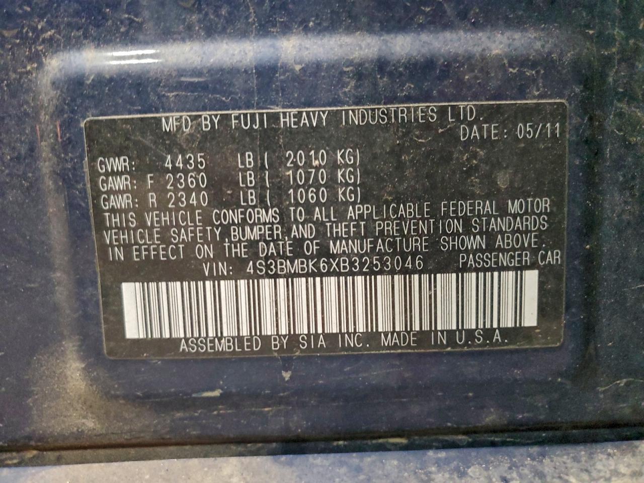 SUBARU LEGACY 2.5I LIMITED