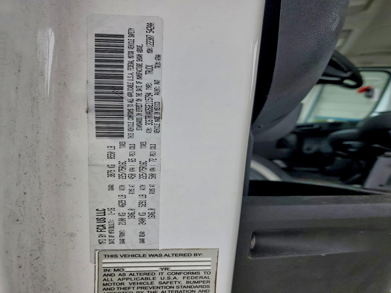 RAM PROMASTER 1500 STANDARD