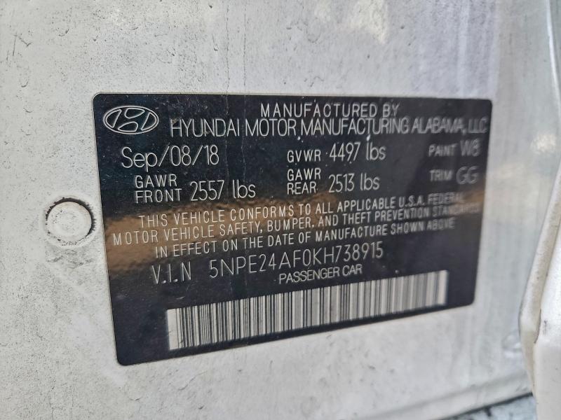 2019 HYUNDAI SONATA SE #3304144502
