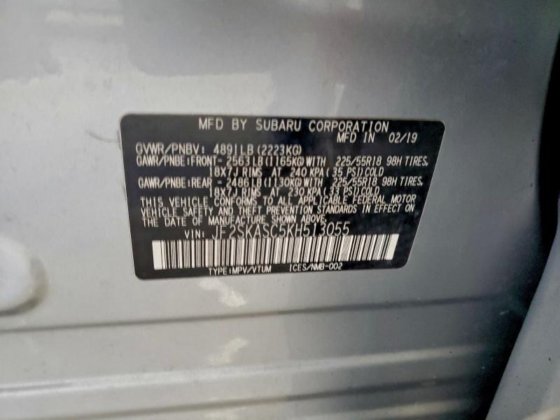 2019 SUBARU FORESTER L #3304571465