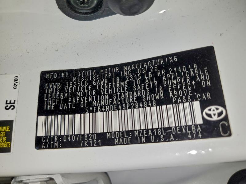 2025 TOYOTA COROLLA LE #3311528231