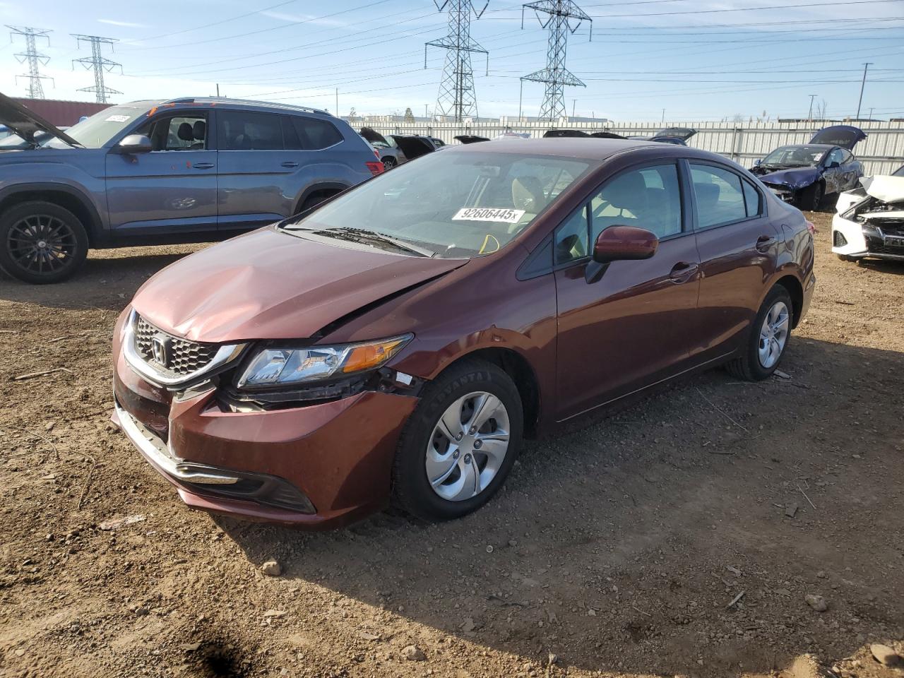 Lot #3296410659 2014 HONDA CIVIC LX