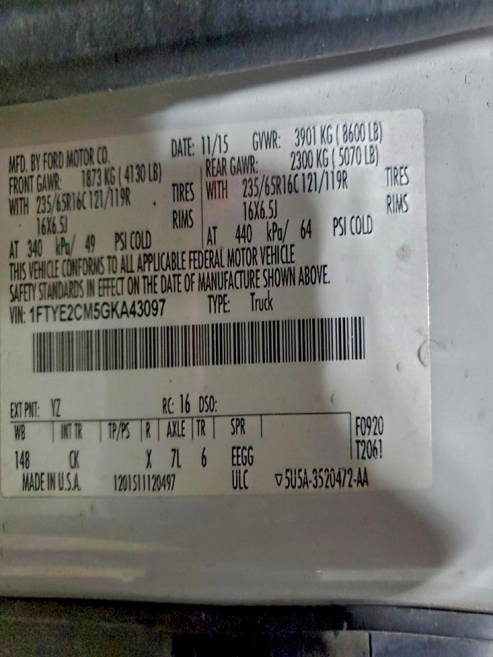 Lot #3301653650 2016 FORD TRANSIT