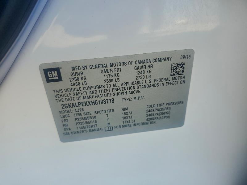 2017 GMC TERRAIN SL #3304001671