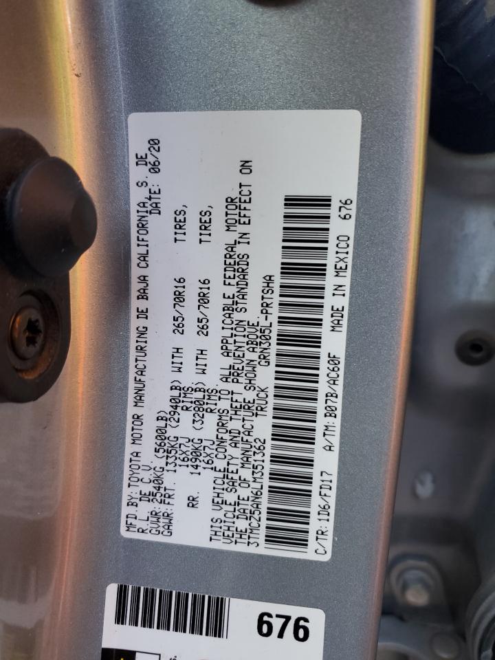 3TMCZ5AN6LM351362 TOYOTA TACOMA 2020