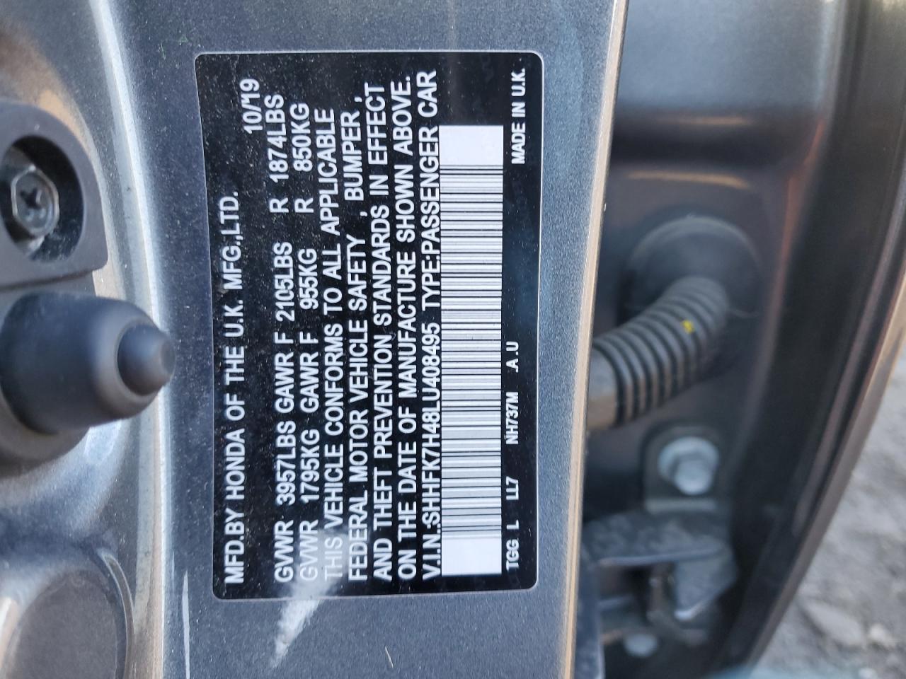 SHHFK7H48LU408495 HONDA CIVIC 2020