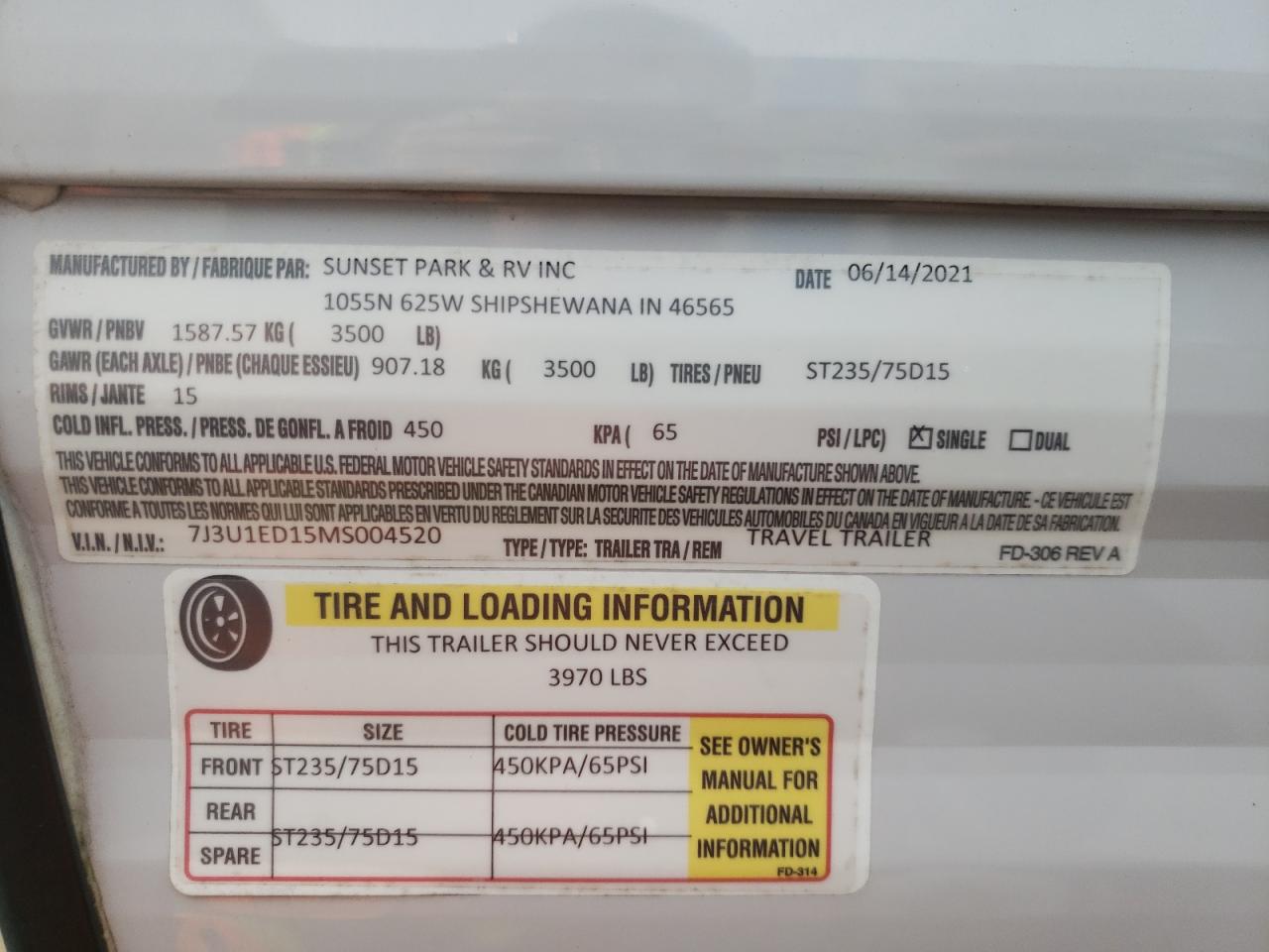 713U1ED15MS004520 OTHER ALL OTHER 2021