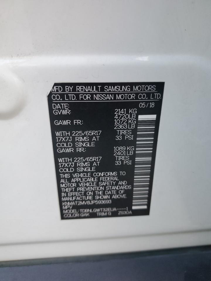 KNMAT2MV8JP593693 NISSAN ROGUE 2018