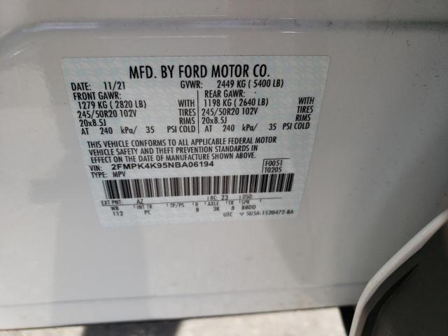 2FMPK4K95NBA06194 FORD EDGE 2022