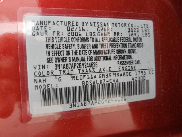 3N1AB7AP2GY244626 | 2016 NISSAN SENTRA S