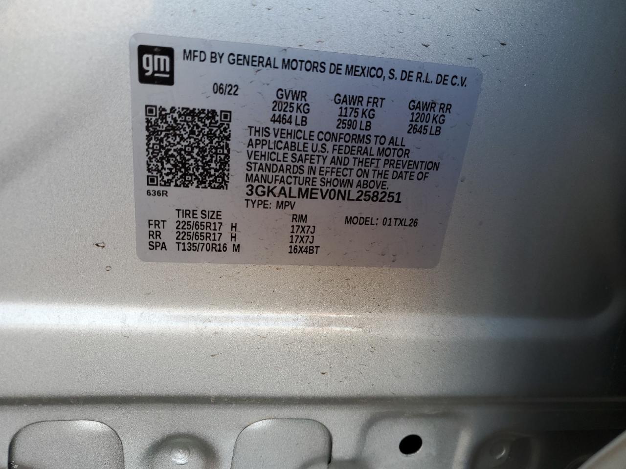 3GKALMEV0NL258251 GMC TERRAIN 2022