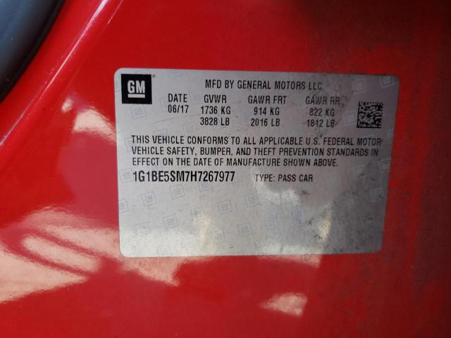 2017 Chevrolet Cruze Lt VIN: 1G1BE5SM7H7267977 Lot: 80862083