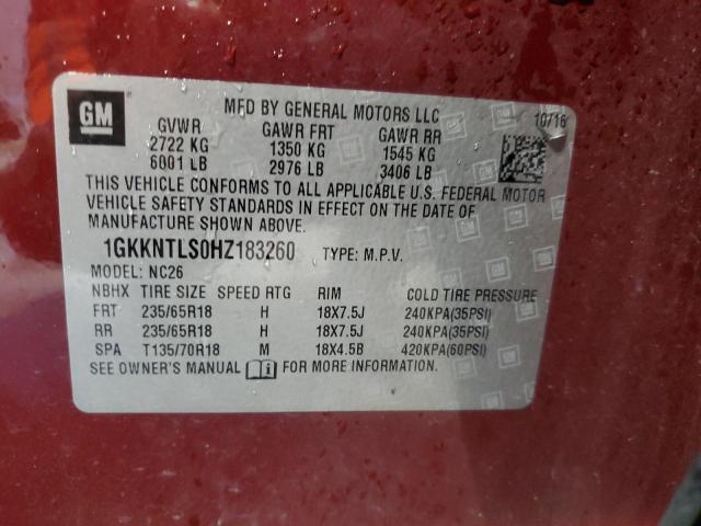 2017 GMC Acadia All Terrain VIN: 1GKKNTLS0HZ183260 Lot: 79901283