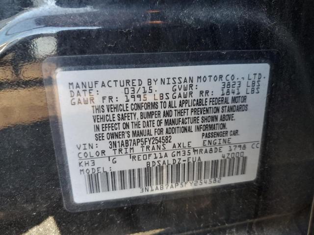 3N1AB7AP5FY254582 | 2015 NISSAN SENTRA S